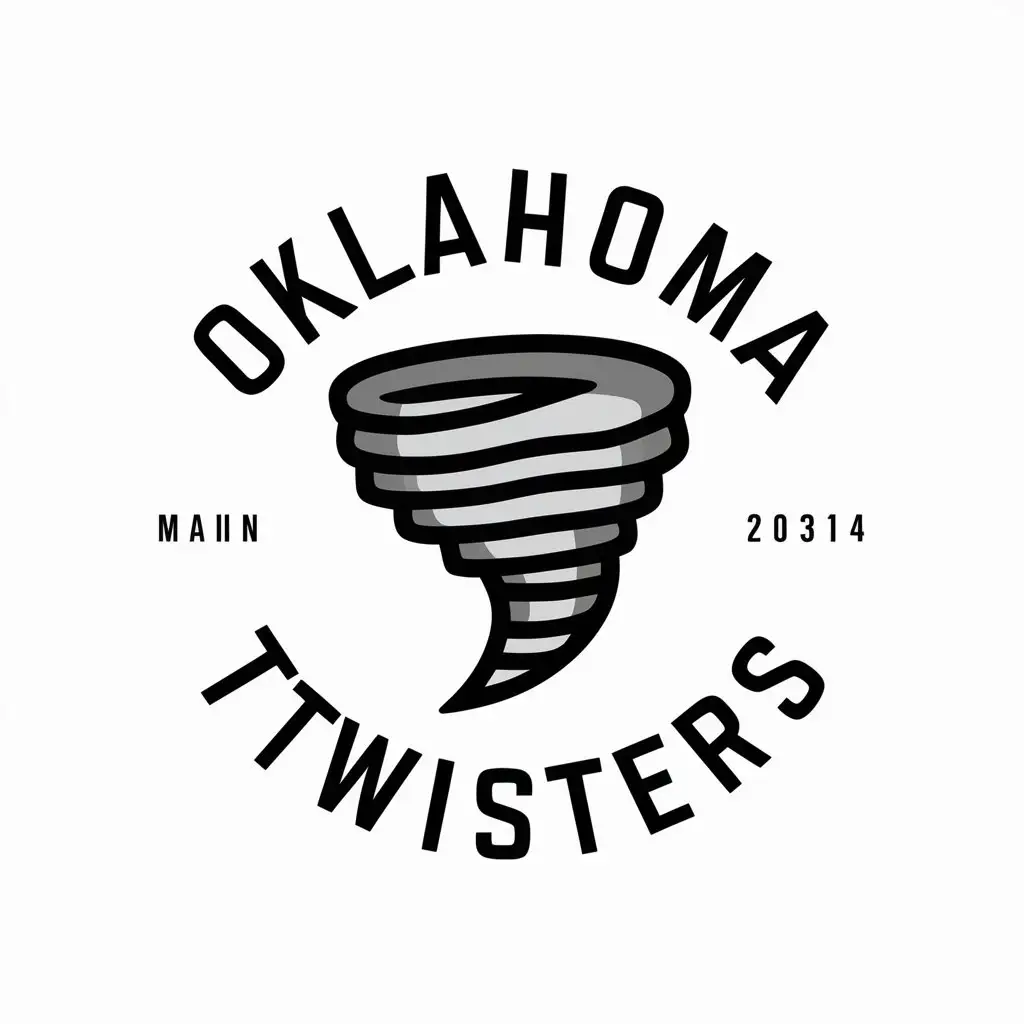 LOGO Design for Oklahoma Twisters Tornado Vector Logo on Clear Background