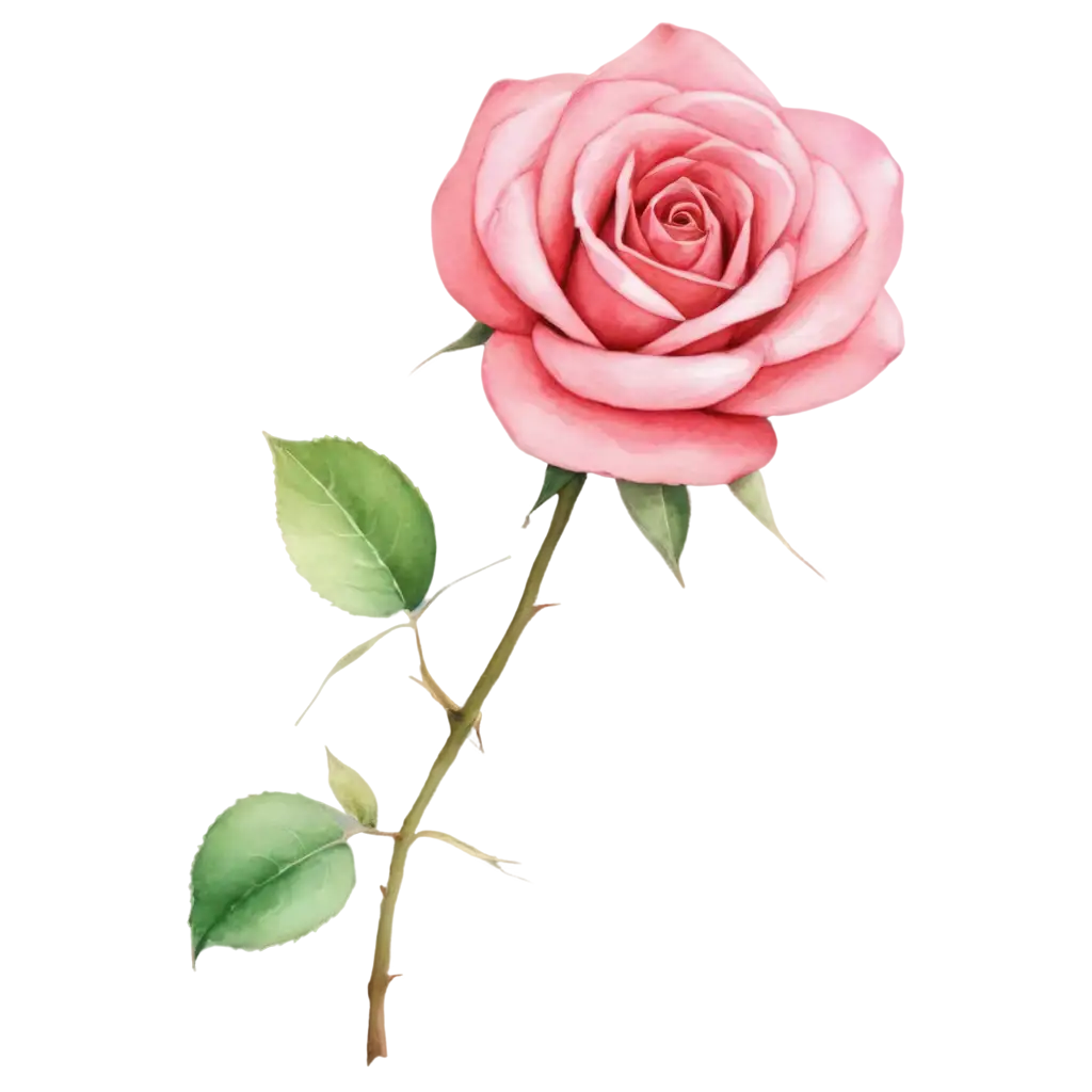 Watercolor-Pink-Rose-Top-View-PNG-Image-HighQuality-Floral-Art-for-Your-Projects