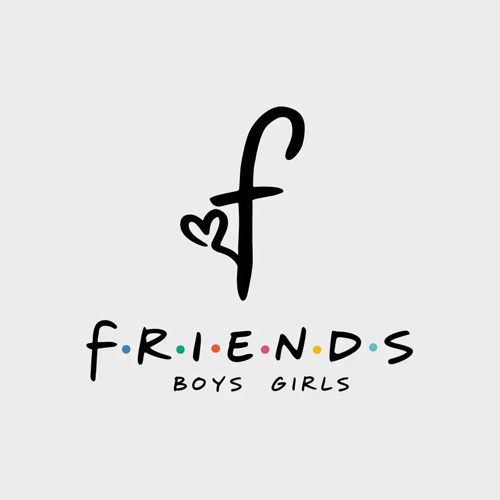 LOGO Design for Friends Minimalistic Vector Logo for Boys and Girls with Clear Background