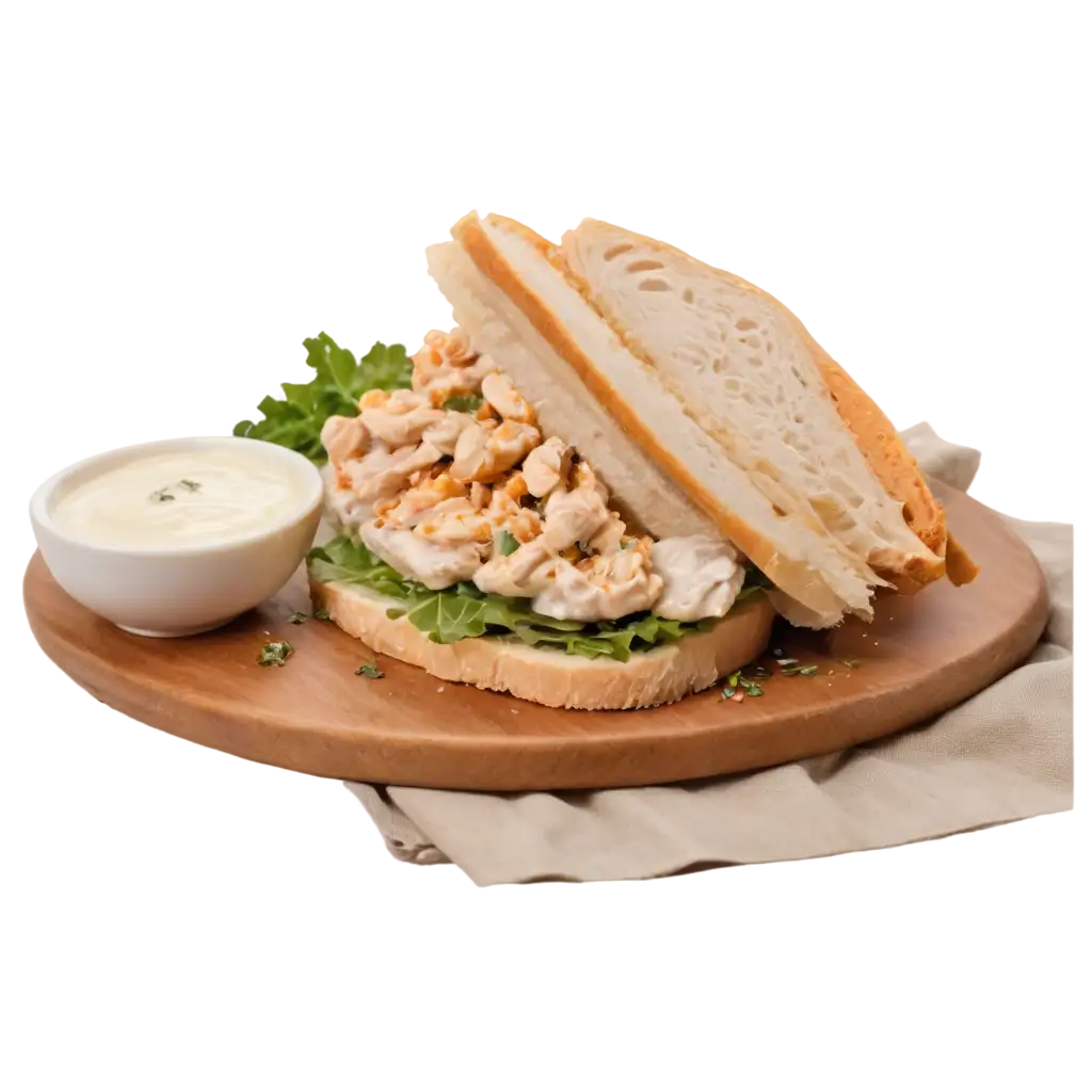 Delicious-Sandwich-with-Creamy-Chicken-Filling-Professional-PNG-Food-Photography-for-Culinary-Content