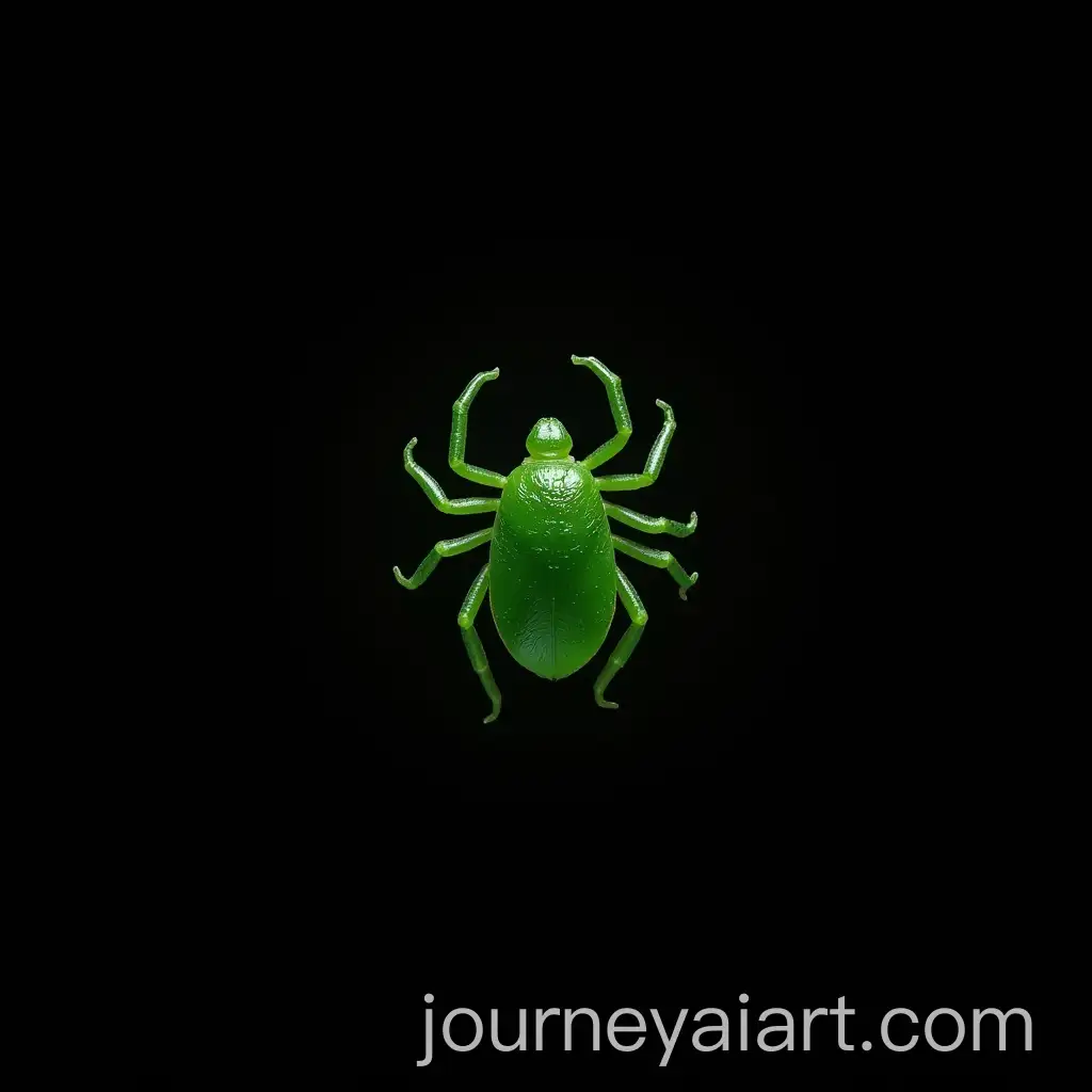 Poisonous-Green-Tick-Floating-in-Space-on-Black-Background