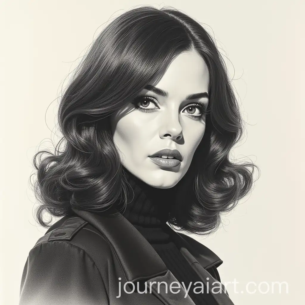 Diana-Rigg-as-Emma-Peel-Drawing-in-Retro-Style