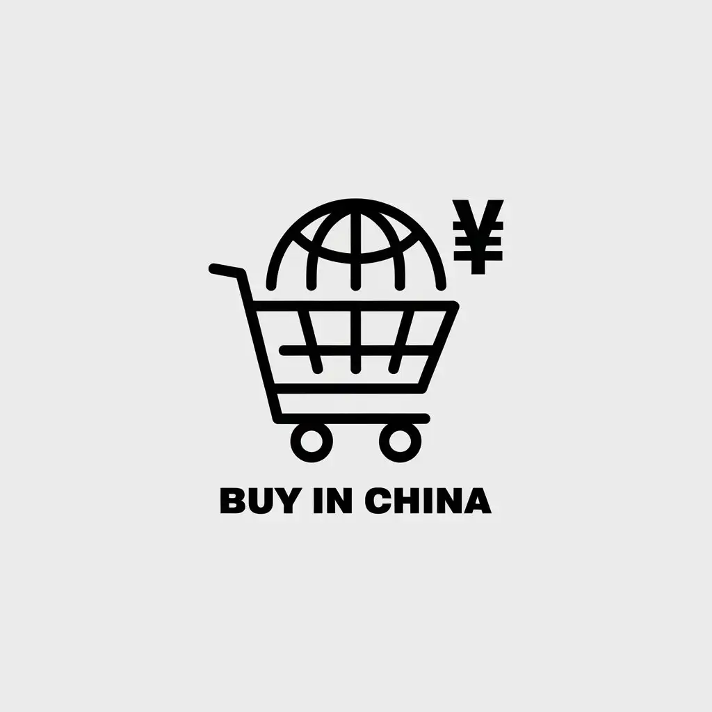 LOGO Design for Buy in China Minimalistic Worldwide Currency and Shopping Cart Theme for Finance Industry