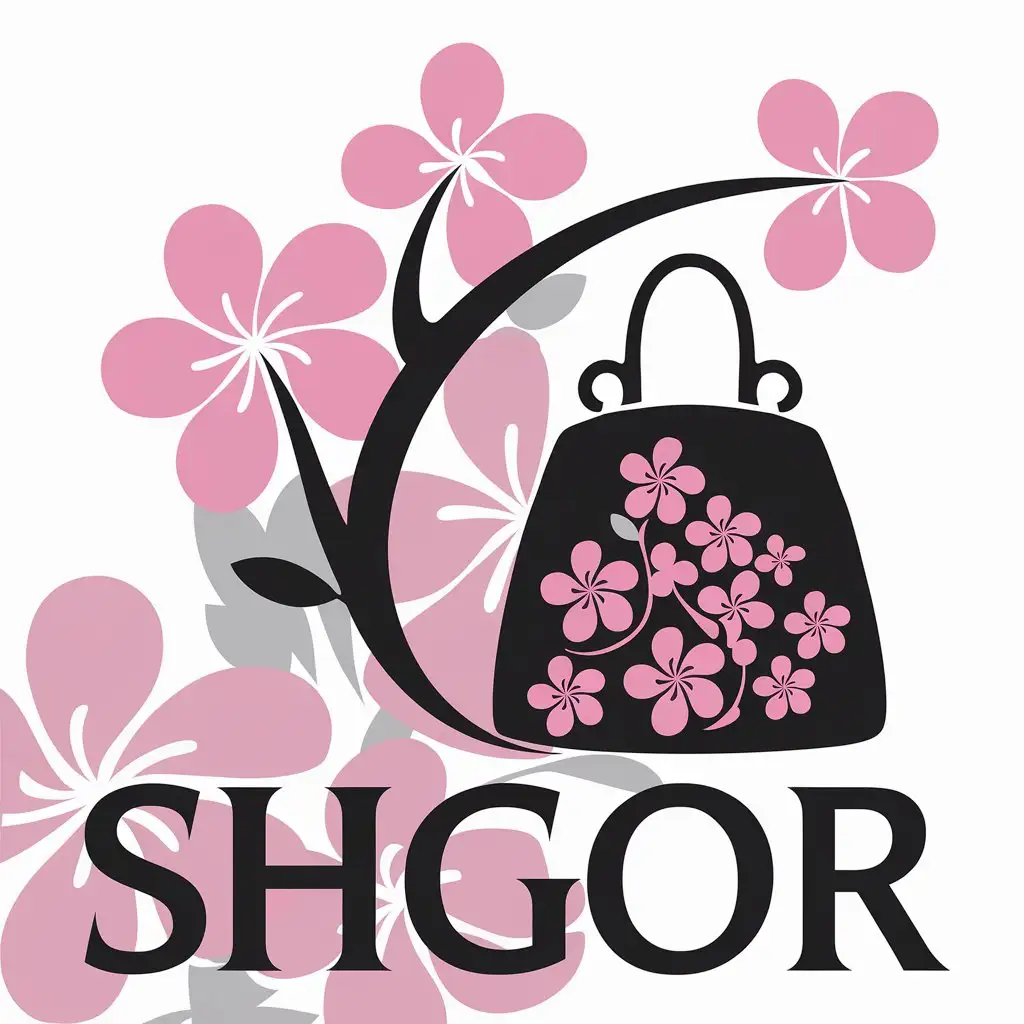 LOGO-Design-for-SHGOR-Elegant-Cherry-Blossoms-and-Bag-Emblem-for-Luxury-Handbag-Industry