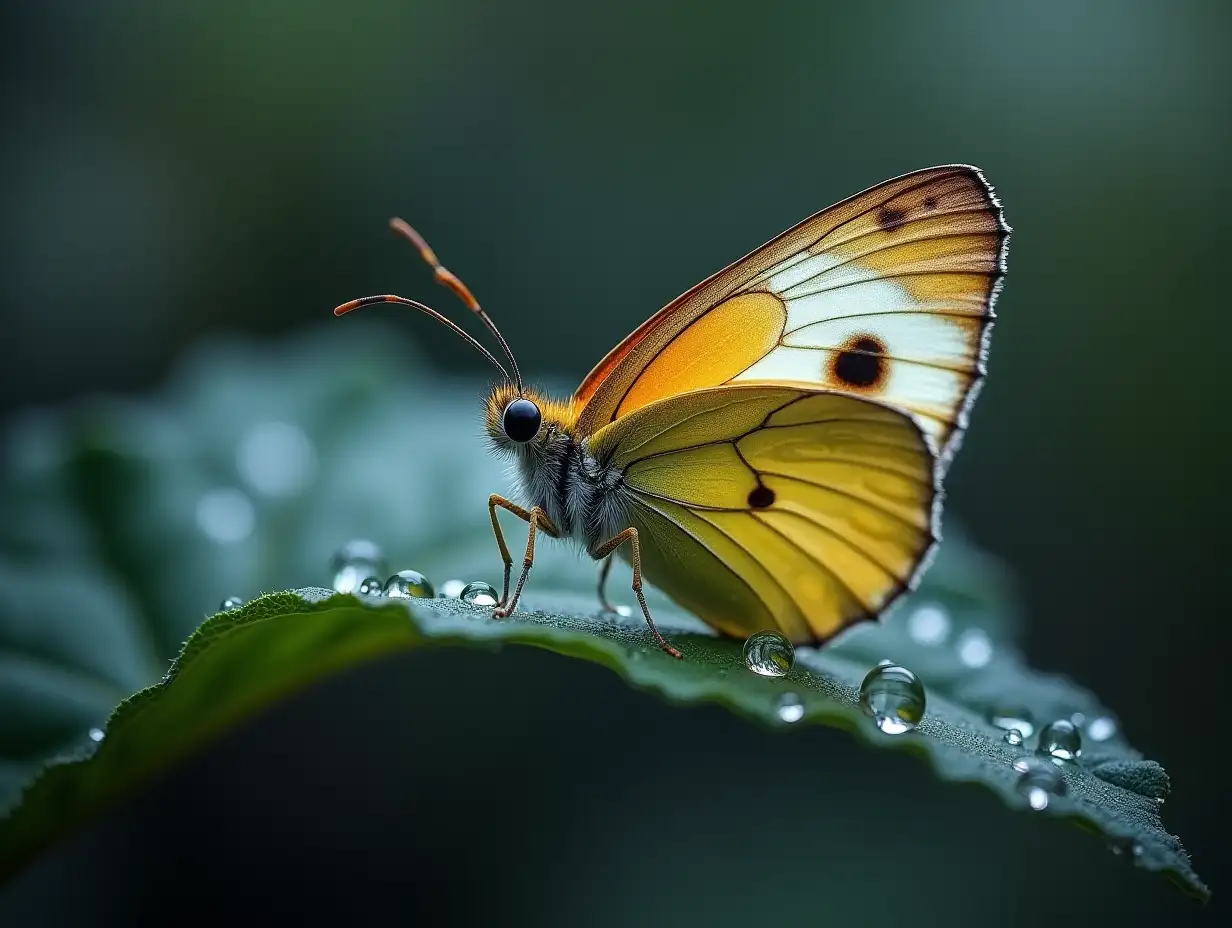 Macro Photography of a Resilient Butterfly with Damaged Wings