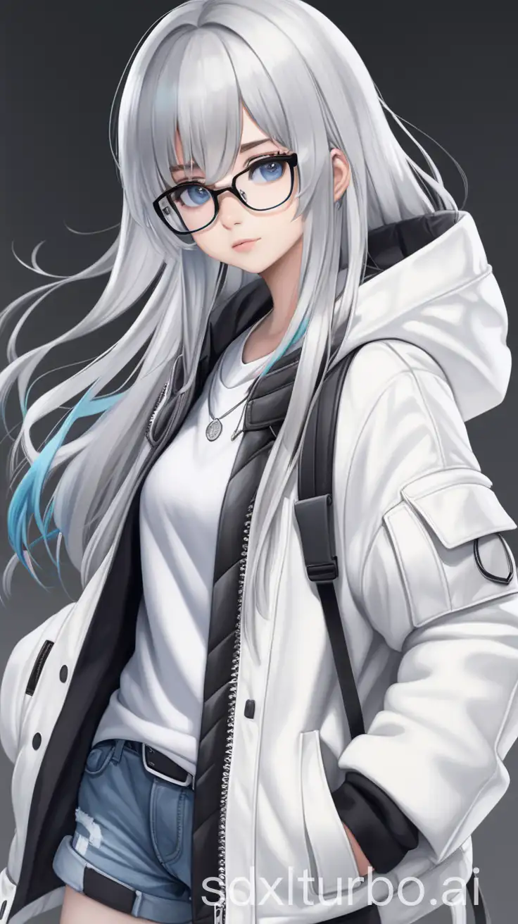 Girl-with-Silver-Hair-and-Heterochromia-Wearing-Oversized-Jacket-and-Gloves