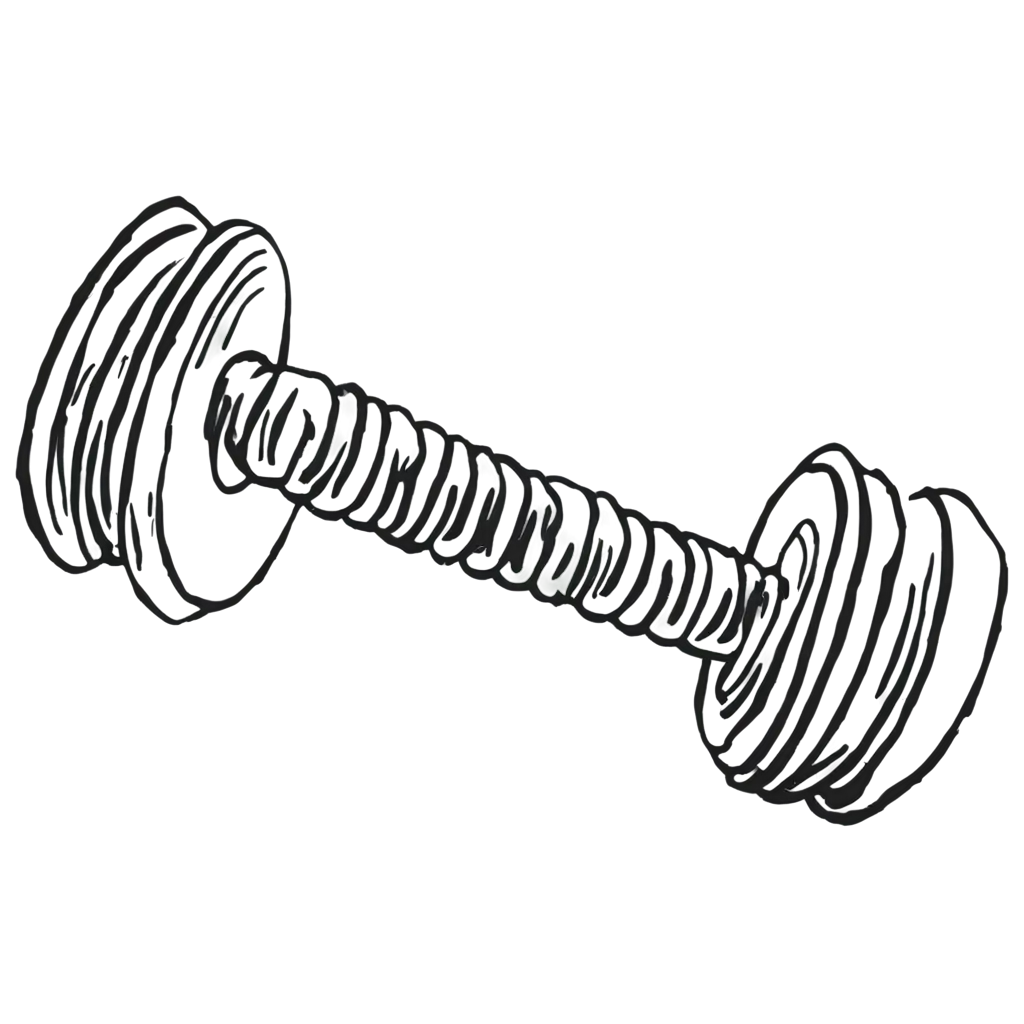 HandDrawn-Dumbbell-PNG-Image-HighQuality-Transparent-Design-for-Versatile-Use