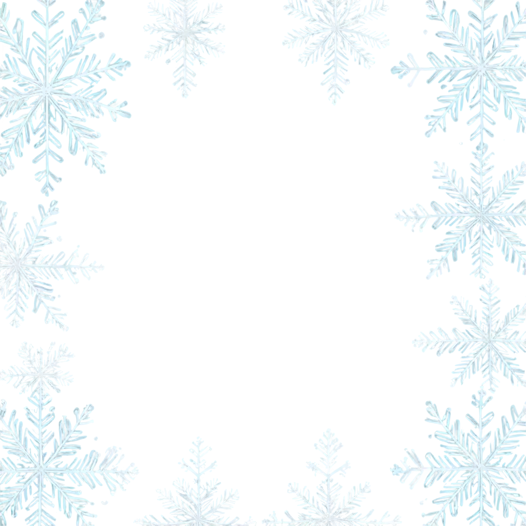 Snowflake-Frame-PNG-with-Unique-Shapes-and-Sizes-for-CrystalClear-Designs