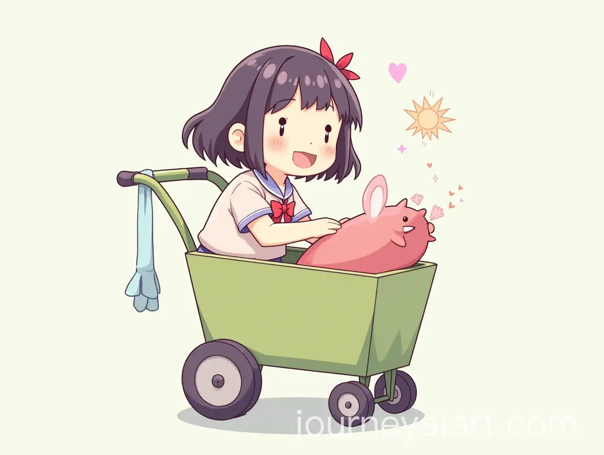 Colorful-Cartoon-Character-Pushing-a-Shopping-Cart