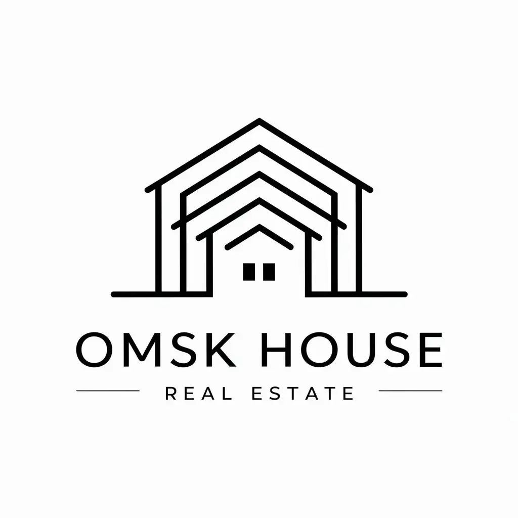 a vector logo design,with the text "Omsk House", main symbol:real estate,complex,be used in Real estate industry,clear background