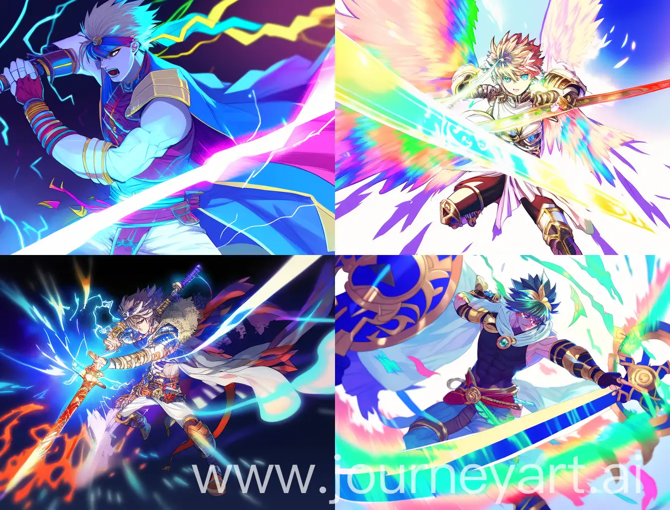 Anime-Art-of-a-Young-White-Male-Inspired-by-Horus-with-Rainbow-Aura-and-Sword