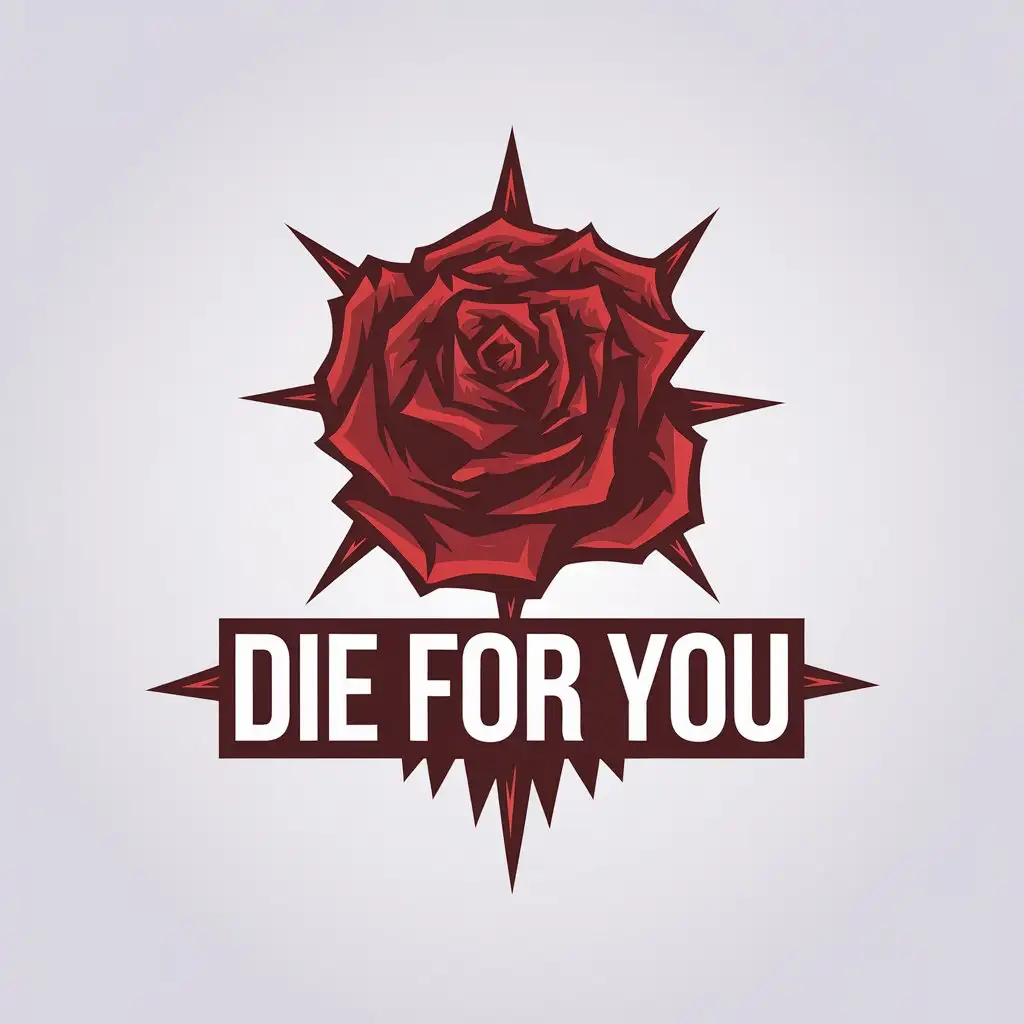 LOGO Design for Die for You Minimalistic Rose Symbol with Clear Background