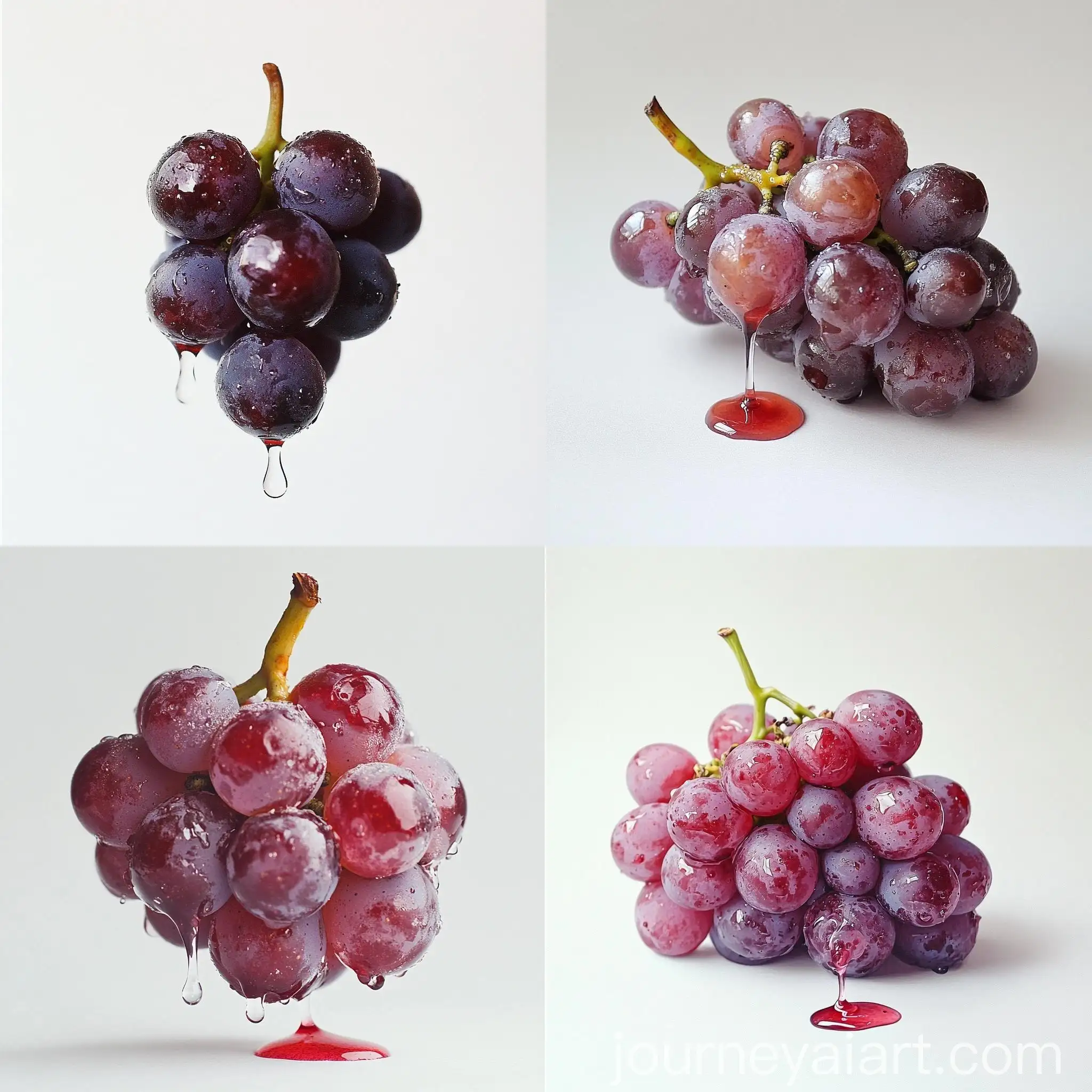 CloseUp-View-of-a-Shrivel-Grape-Cluster-Soaked-in-Grape-Juice
