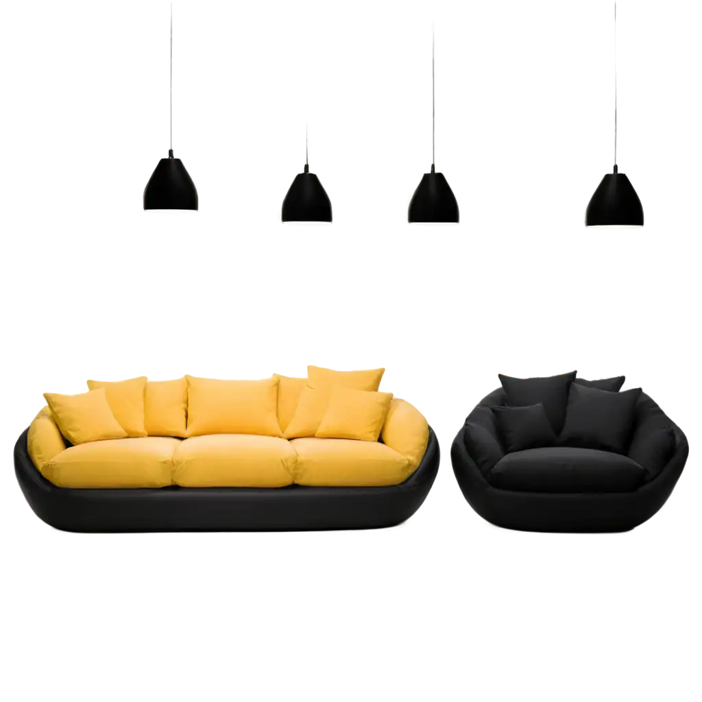 Yellow-Sofa-with-Black-Pillow-PNG-Modern-Home-Decor-Image-for-Stylish-Interiors