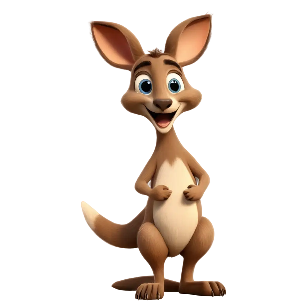 Animated-Cartoon-Kangaroo-with-Baby-PNG-HighQuality-Versatile-Image-for-Multiple-Uses