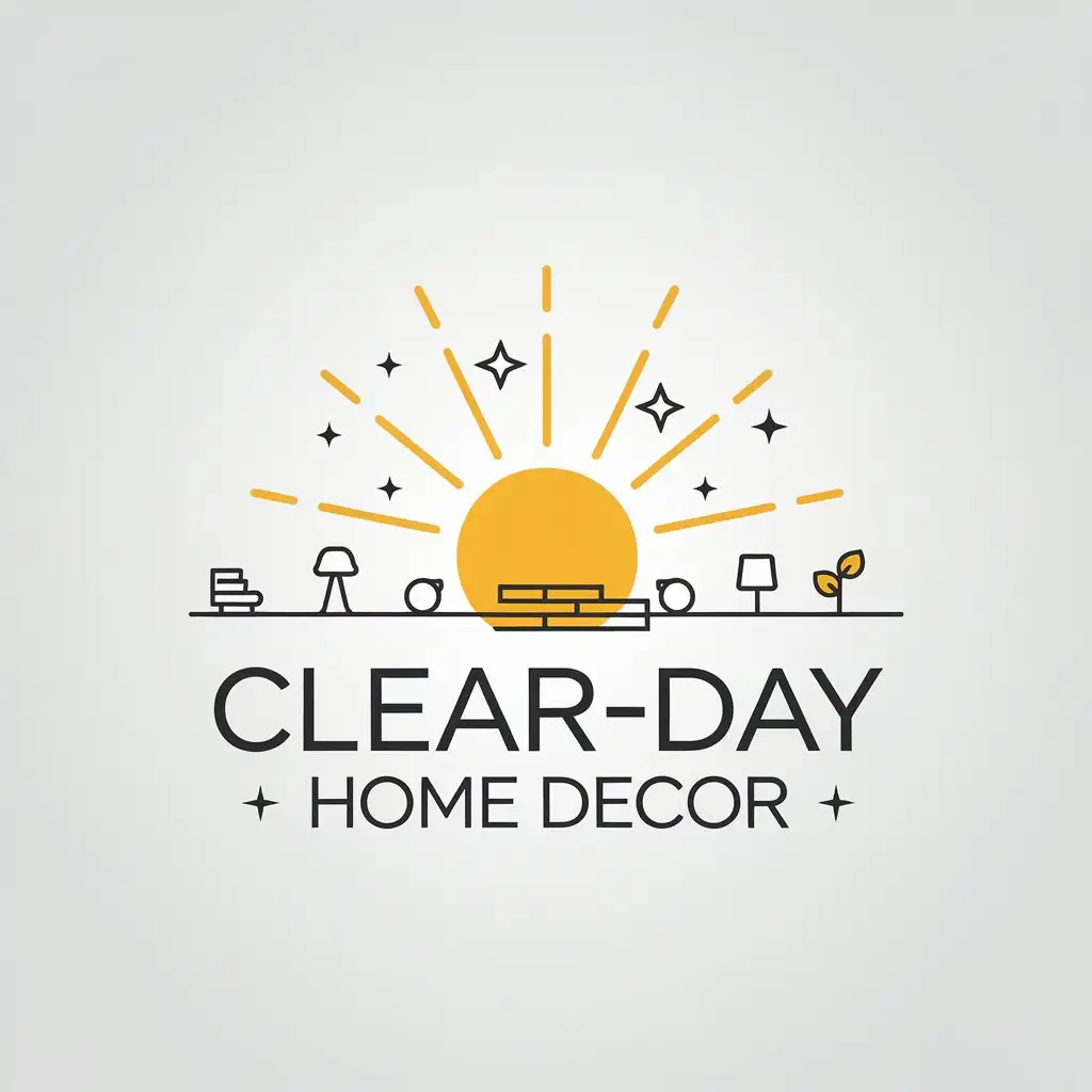 LOGO-Design-for-ClearDay-Home-Decor-Minimalistic-Sun-and-Home-Items-Theme