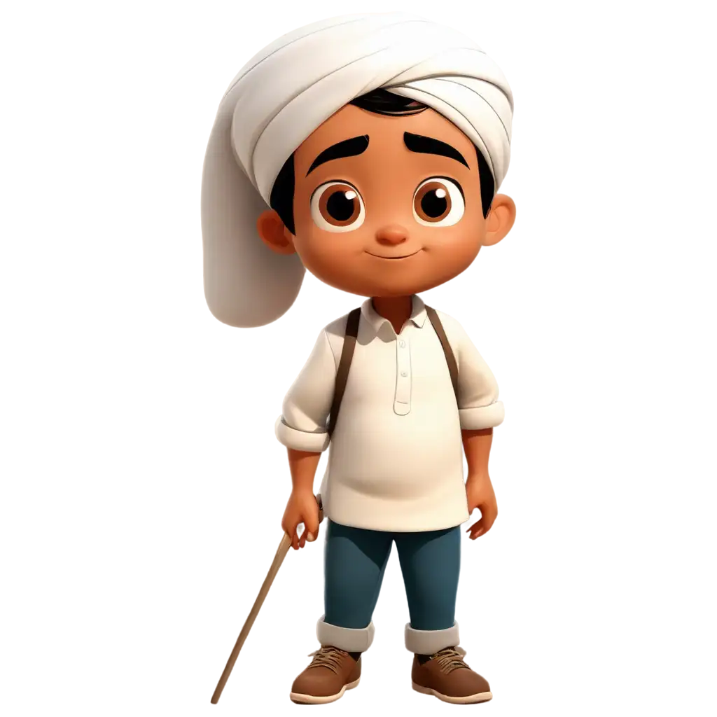 Muslim-Child-Speaking-in-Cartoon-Style-PNG-Image-for-Enhanced-Clarity