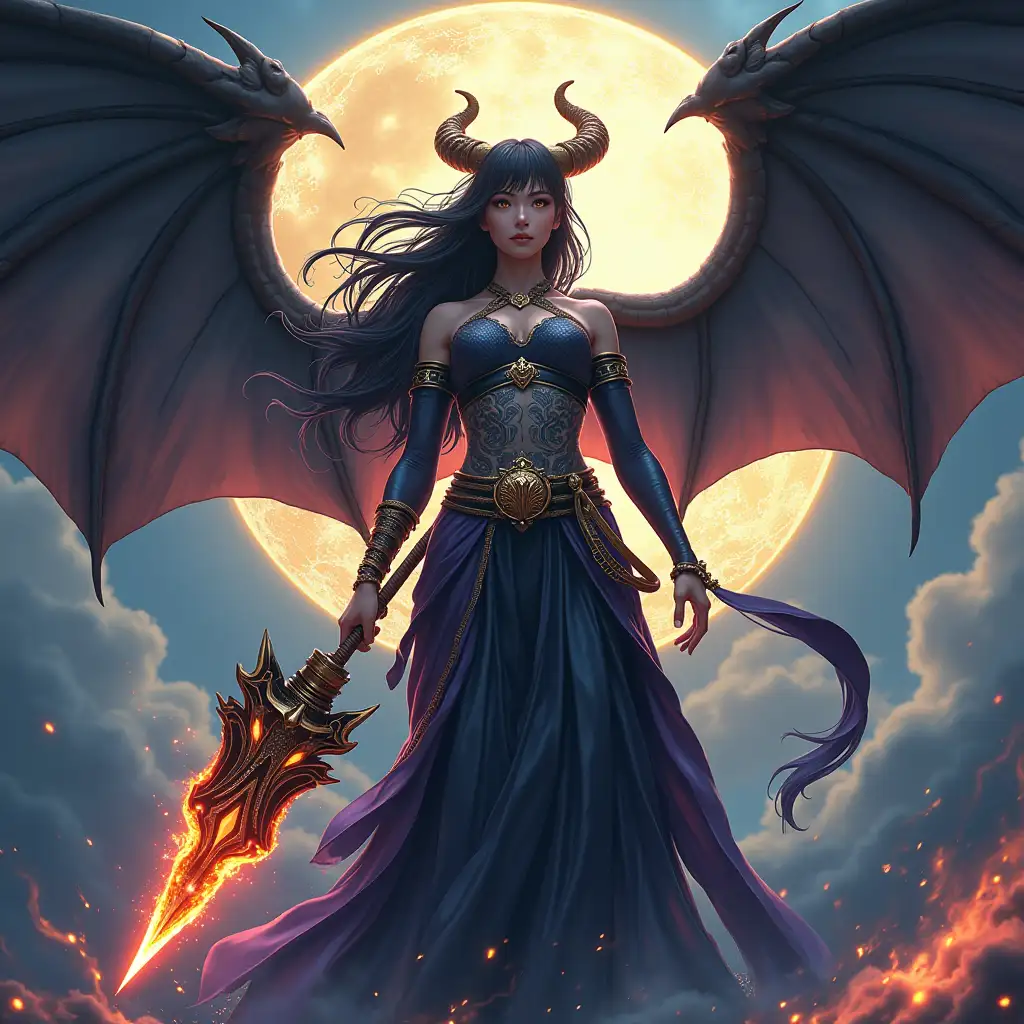 Fallen-Dragon-Goddess-Warrior-with-Hybrid-Wings-and-Colossal-Kanabo