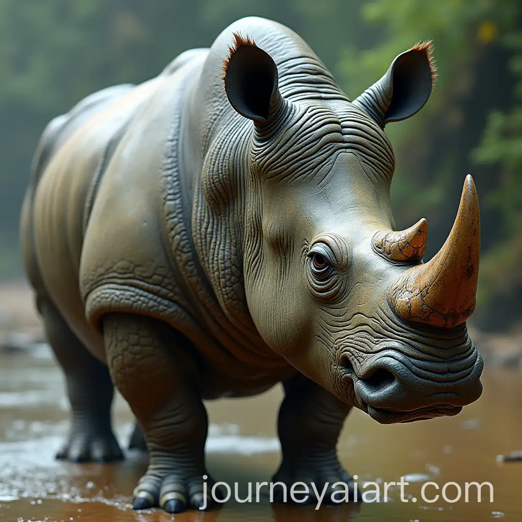 Crocodile-and-Rhinoceros-in-a-Wild-Encounter