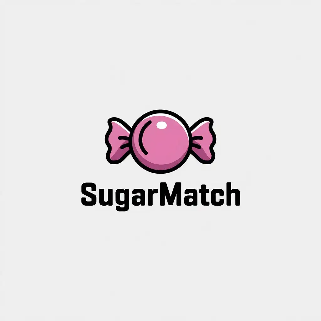 LOGO Design for Sugarmatch Simple Cartoon Candy with American Style Minimalistic for Events Industry