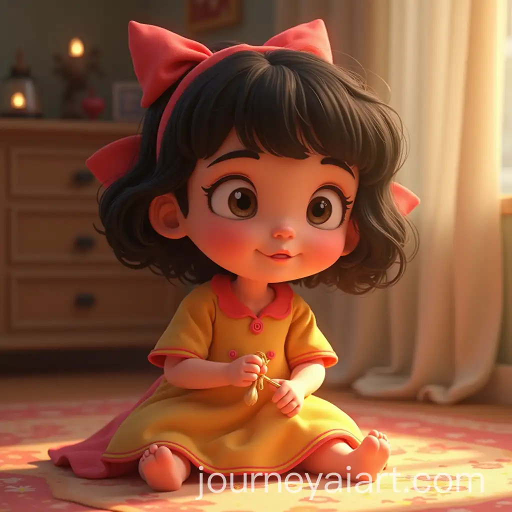 Pixar-AnimatedAI-Image-Prompt-Expansion-Cute-Baby-Girl-Playing-with-Fairy-Tale-Elements