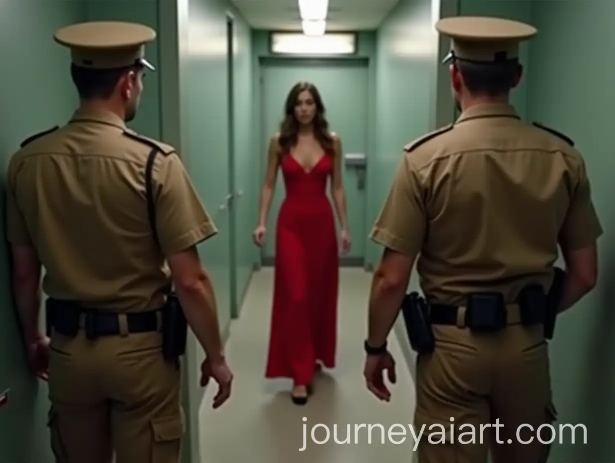 Prison-Guards-Shocked-by-Woman-in-Red-Dress-Exiting-Prison-Gates