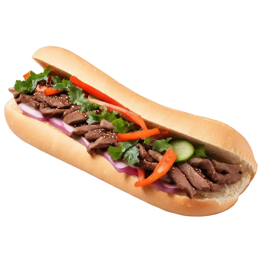 Delicious-Beef-Banh-Mi-with-Black-Pepper-Sauce-PNG-Image-Savory-Culinary-Artwork