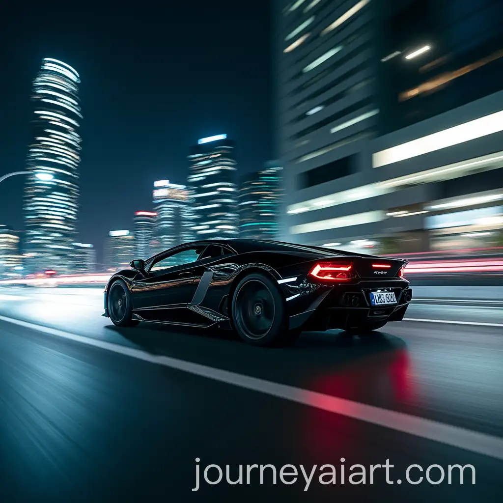AI-Art-Prompt-ExpansionSleek-Sports-Car-Racing-Through-Nighttime-Urban-Street-with-Reflections