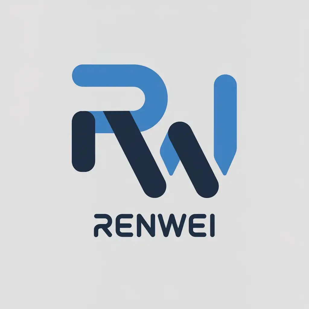 a vector logo design,with the text "Renwei", main symbol:RW,Moderate,clear background