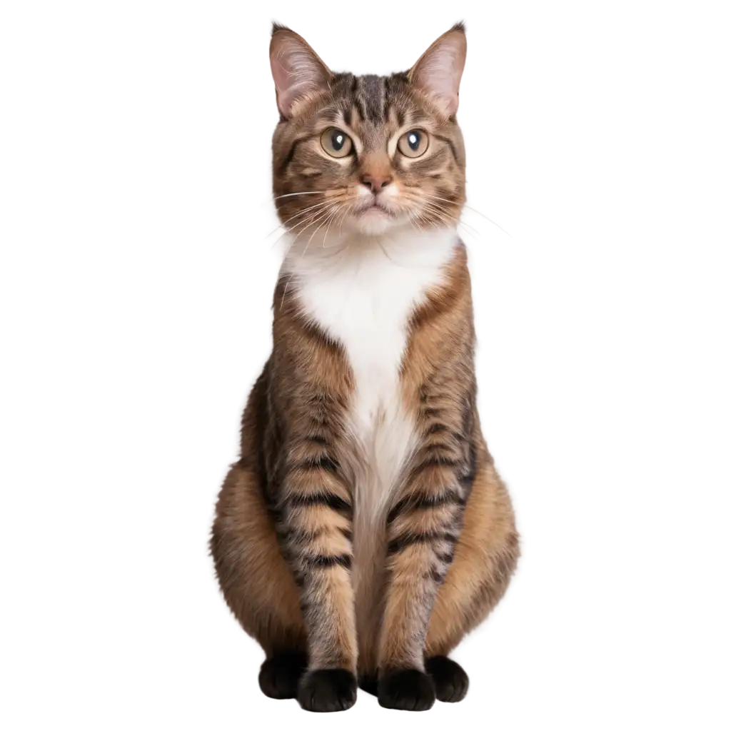 Adorable-Cat-Sitting-in-Front-Pose-HighQuality-PNG-for-Your-Creative-Needs