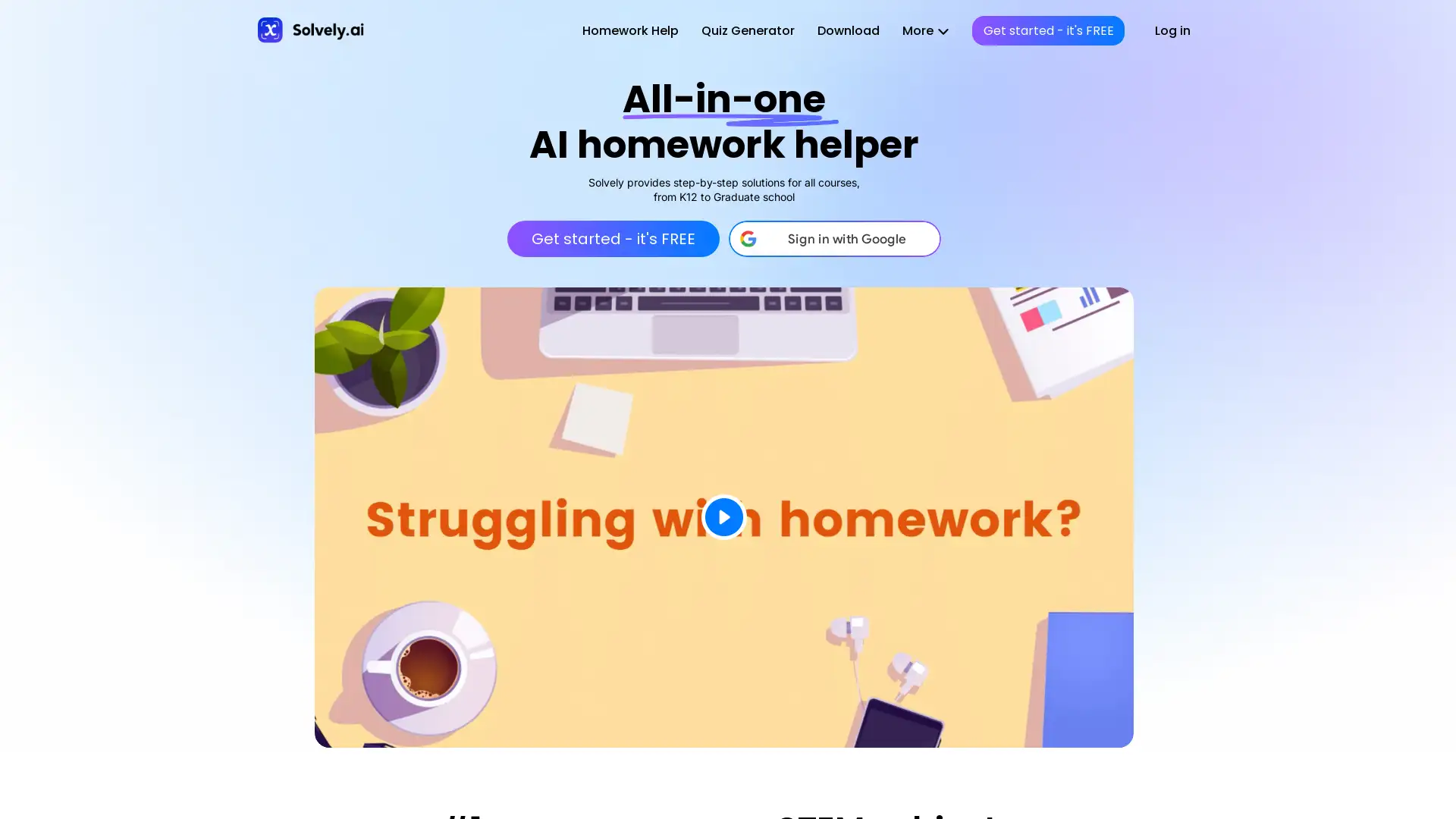 AI-powered homework help, math solving, and quiz generation.