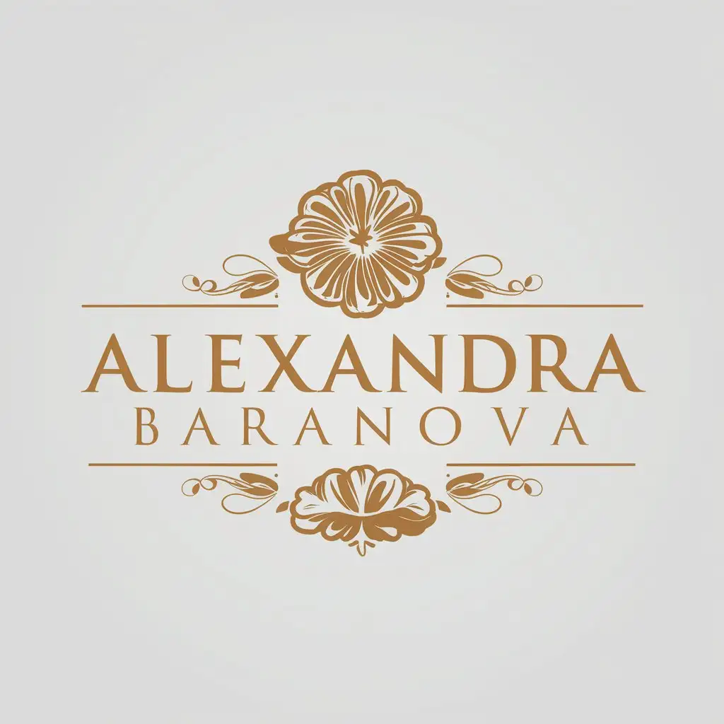 a vector logo design,with the text "Alexandra Baranova", main symbol:text,Moderate,be used in Beauty Spa industry,clear background