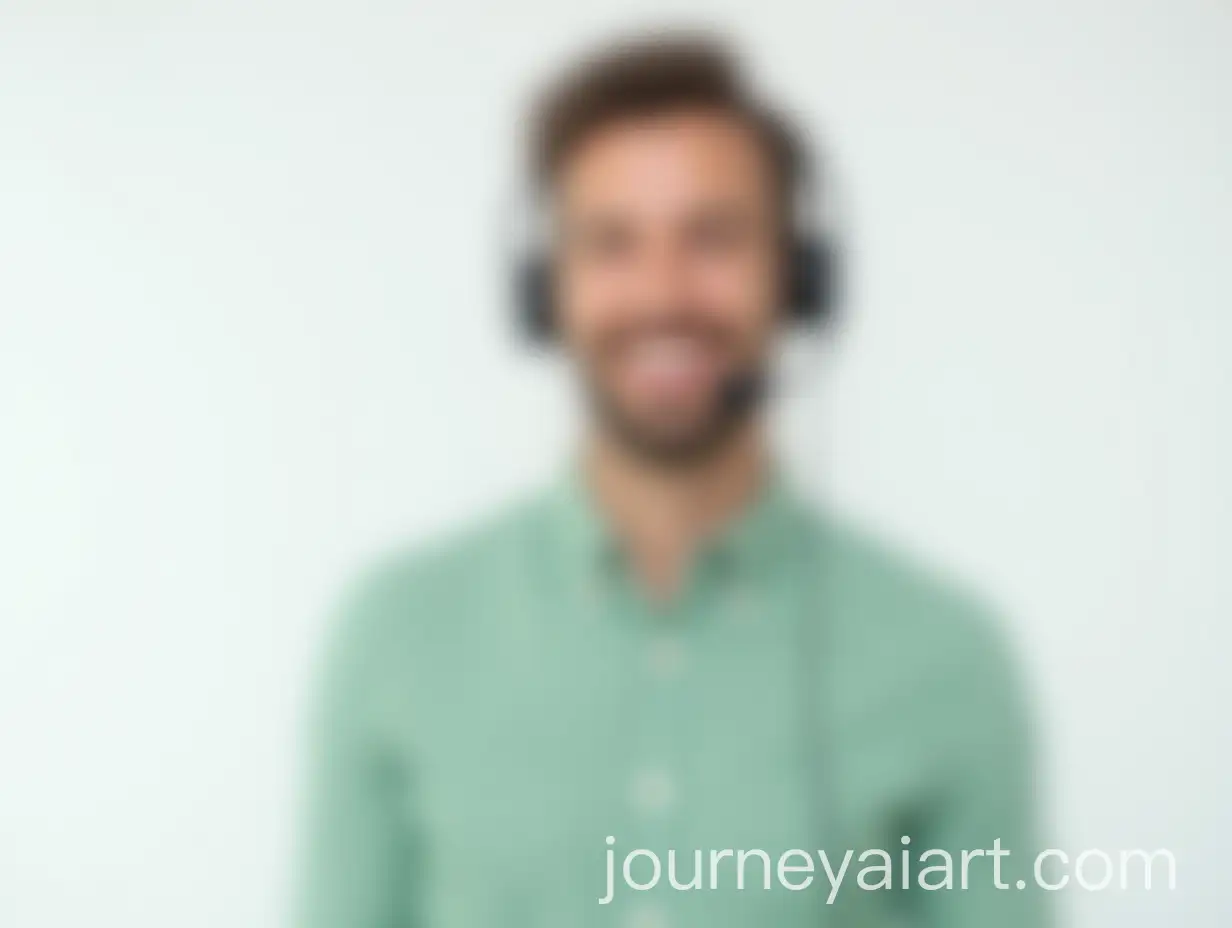 Smiling-Tech-Support-Professional-in-Green-Mint-Clothing-on-White-Background