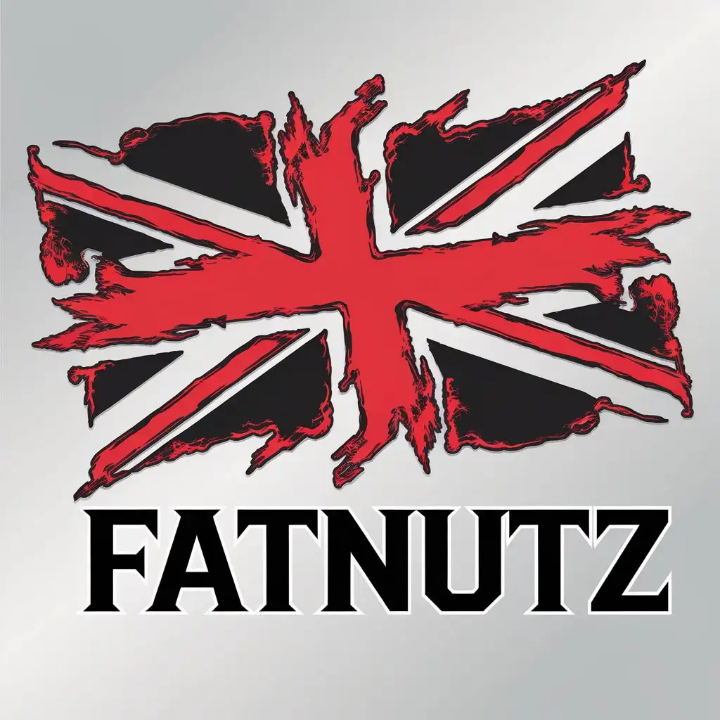 LOGO Design for FatNutz UK Flag Red Gothic Cyberpunk Style with Vector Design