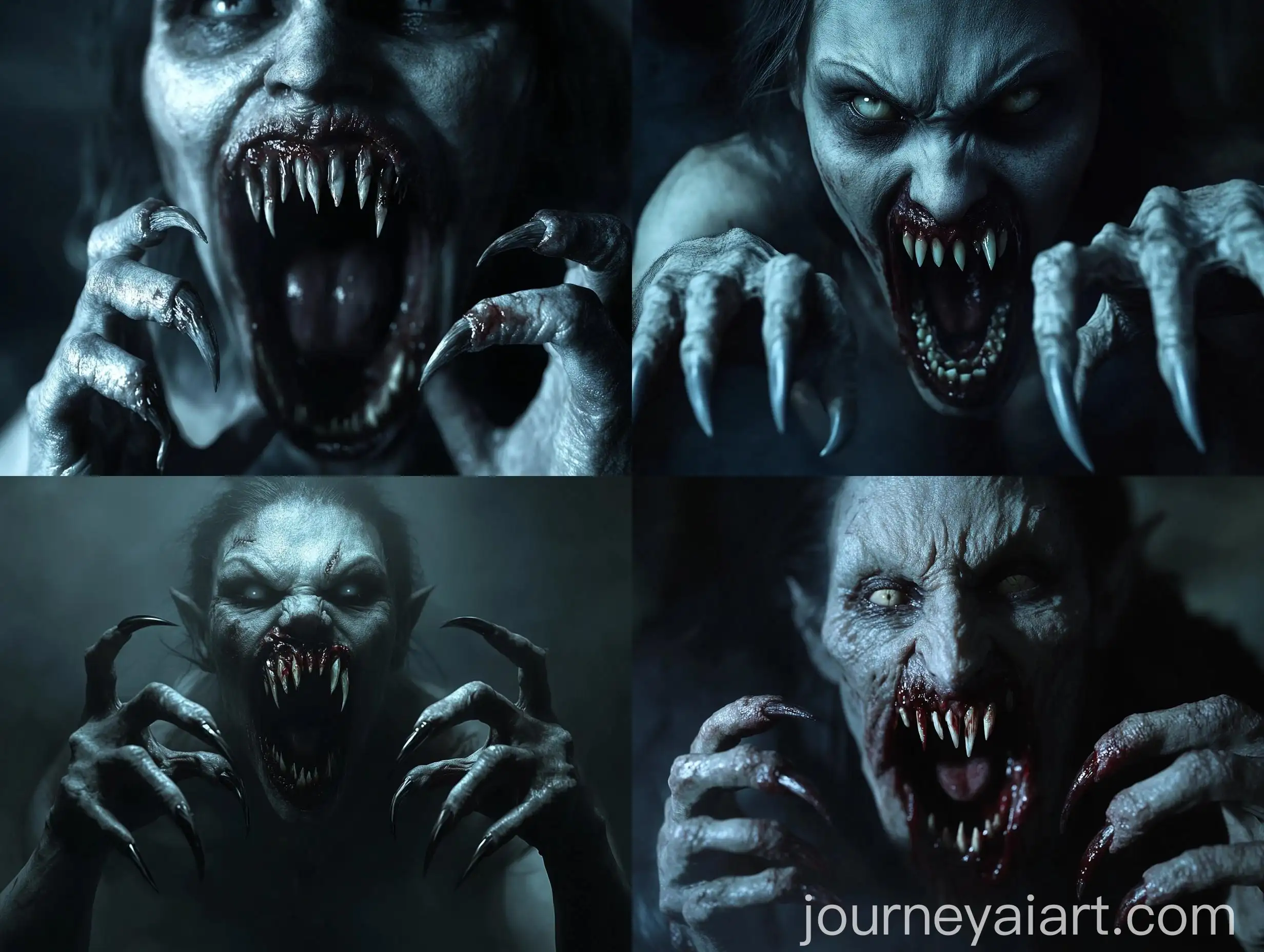 Nightmarish-Vampire-Woman-Ready-to-Pounce-with-Clawed-Hands