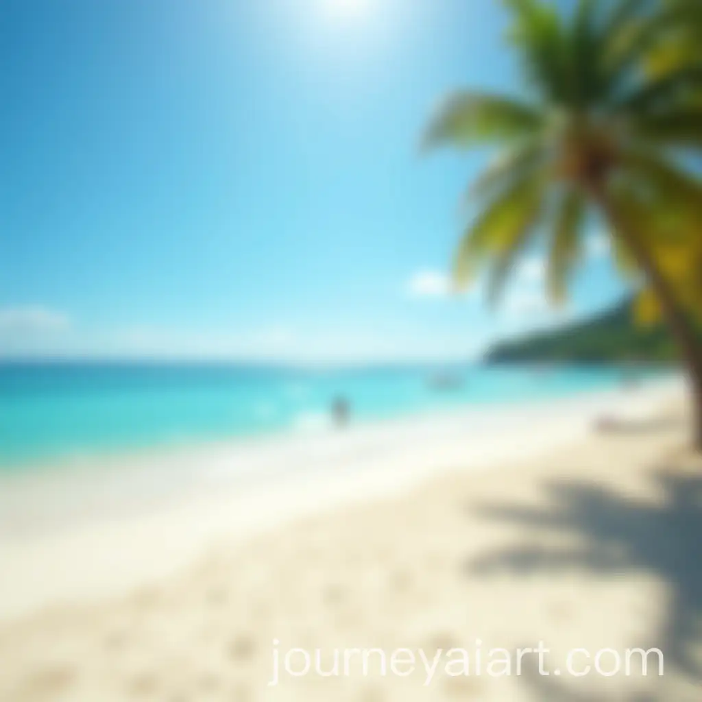Blurry-Paradise-Beach-on-a-Sunny-Summer-Day-Without-People