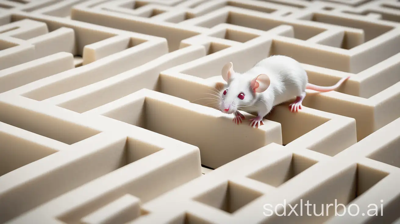 Little-White-Mouse-Exploring-a-Maze