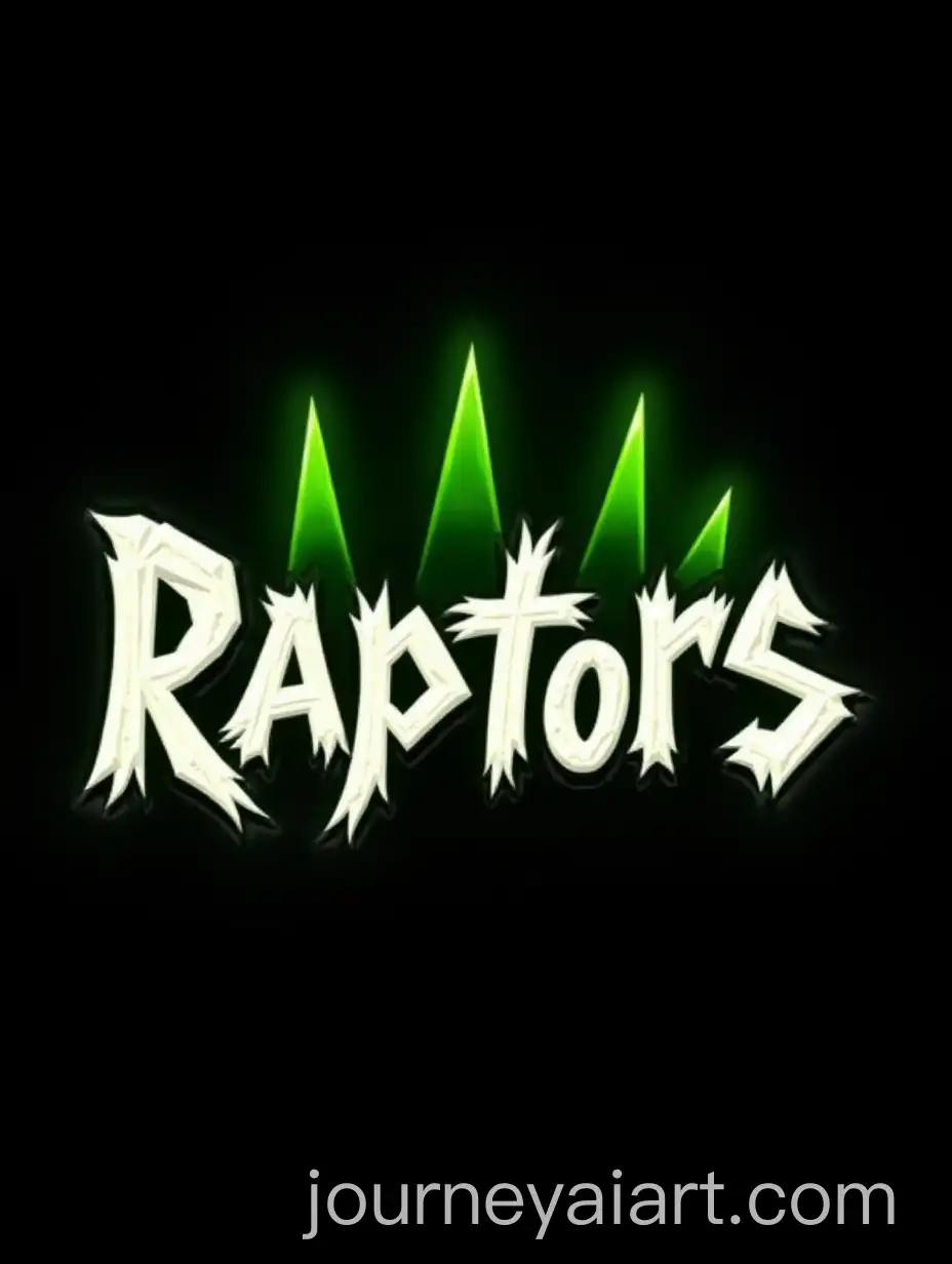 Dynamic-Raptors-Word-Art-on-Black-Background-with-Neon-Green-Glow