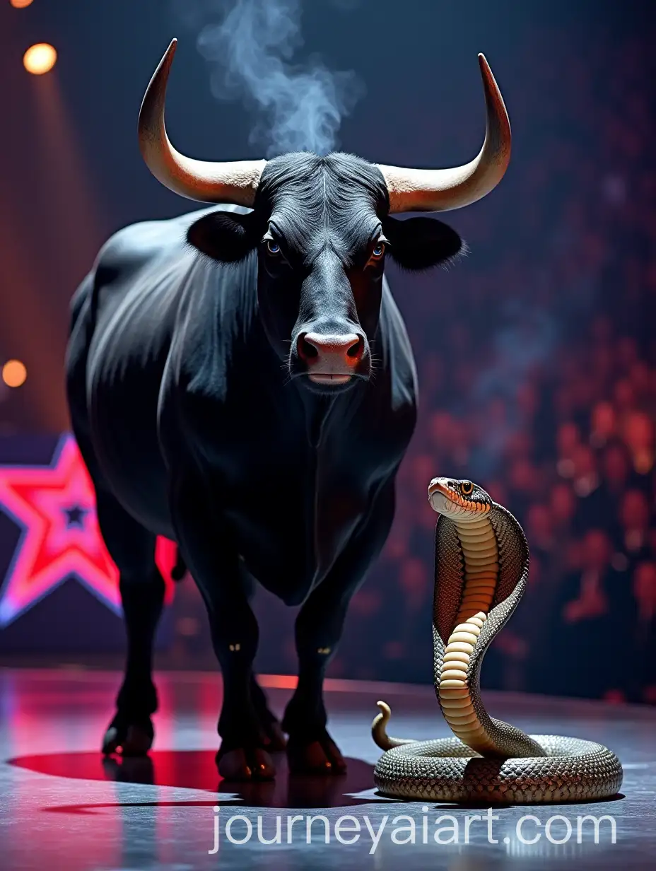 Powerful-Bull-and-Venomous-Cobra-on-Americas-Got-Talent-Stage
