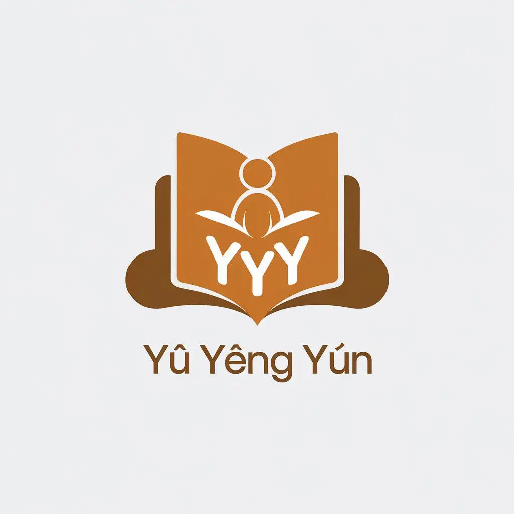 a vector logo design,with the text "Yù yīng yún", main symbol:books child cloud YYY,Minimalistic,be used in Education industry,clear background