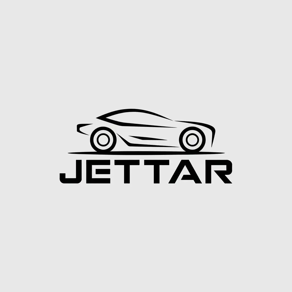 a vector logo design,with the text "jetta", main symbol:car,Minimalistic,be used in Automotive industry,clear background