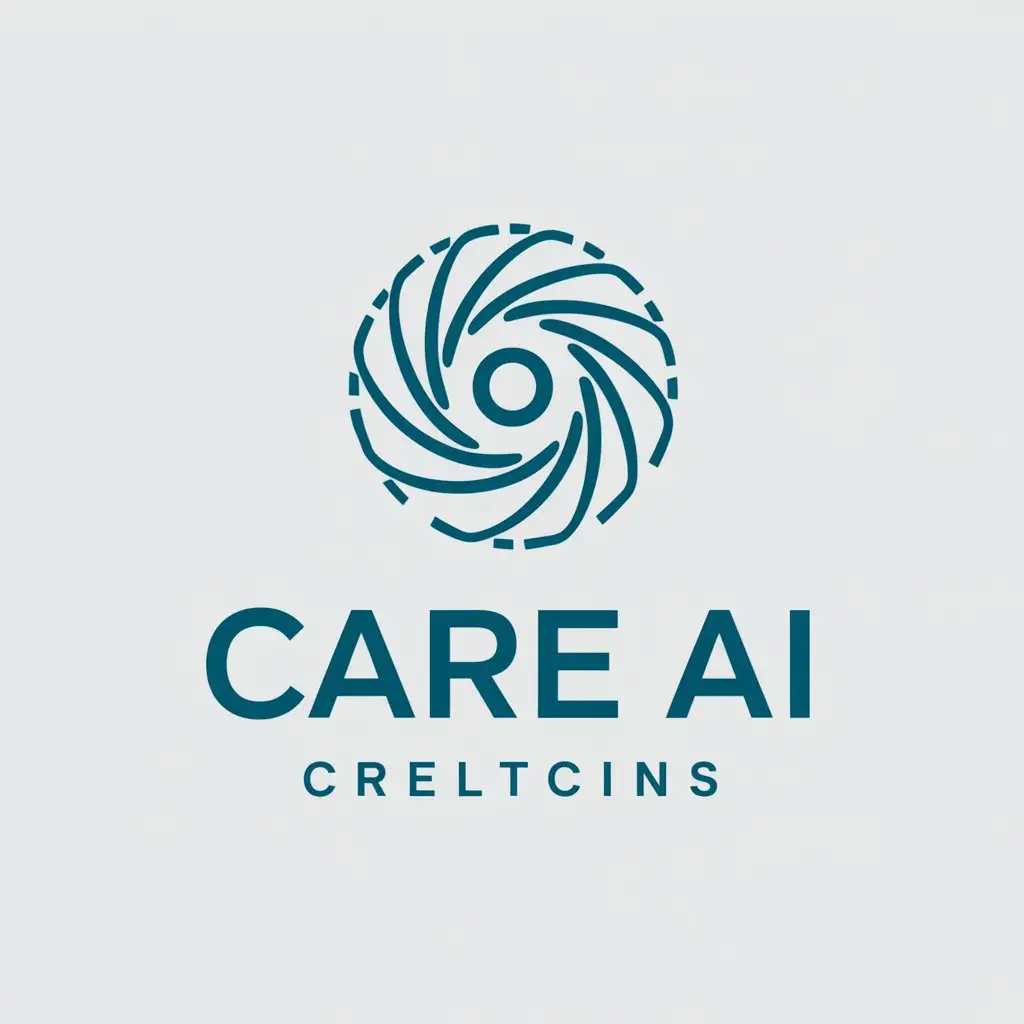 LOGO Design For Care AI Modern and Trustworthy with Medical Caduceus Symbol