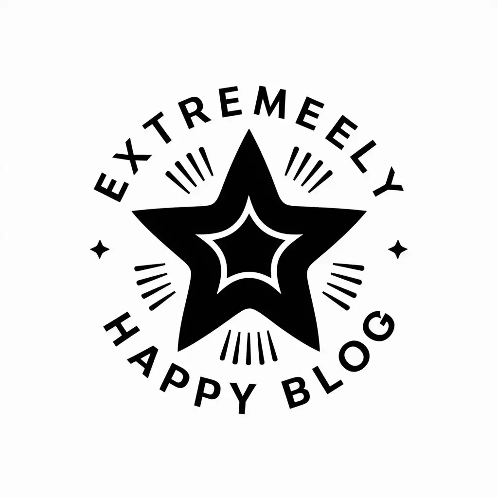 LOGO-Design-For-Extremely-Happy-Blog-Star-and-Space-Theme-on-a-Clear-Background