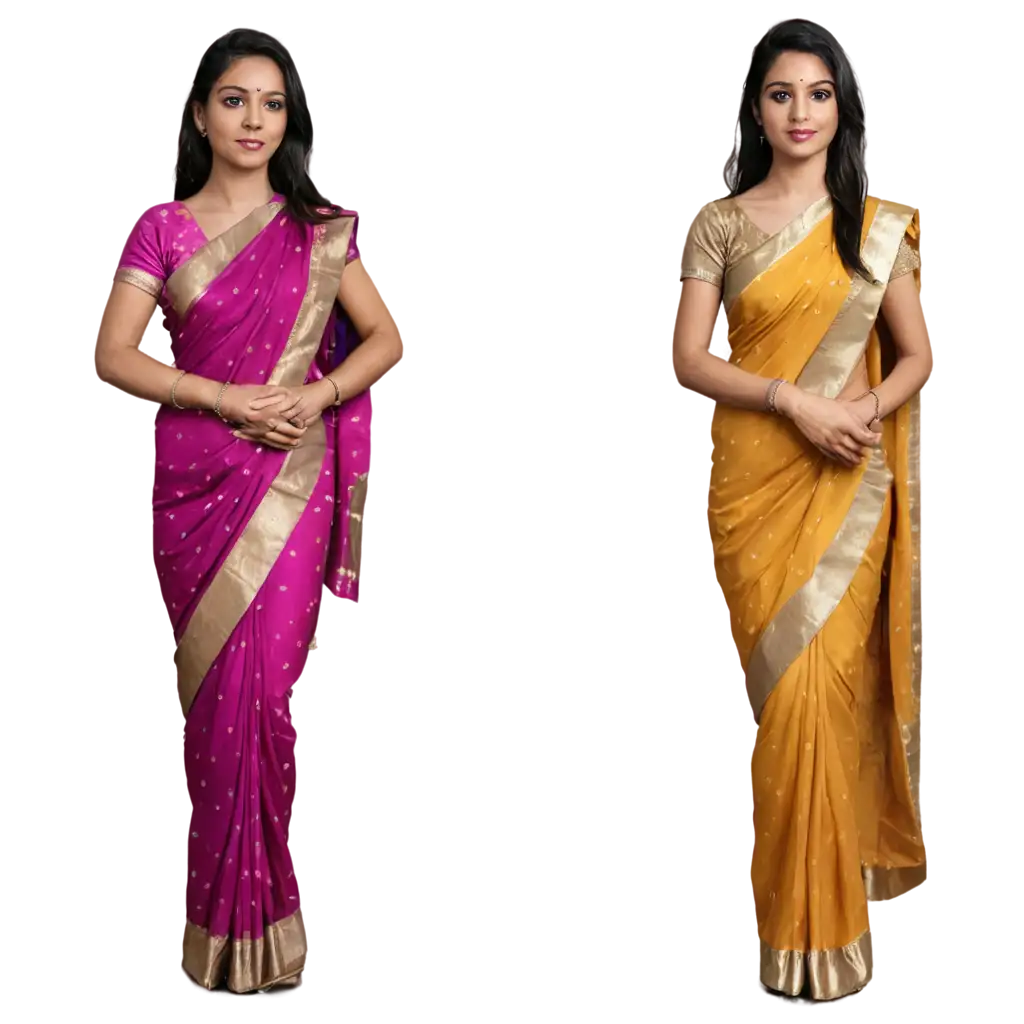 PNG-Image-of-a-Girl-Wearing-Two-Different-Colored-SareesPNG-Image-Usage-Scenarios-for-Unique-Visual-Appeal