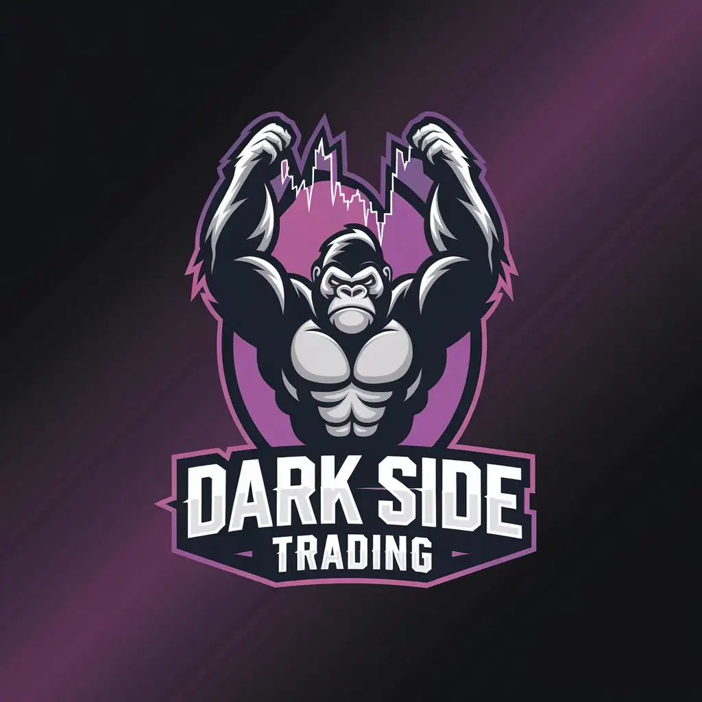 LOGO Design for Dark Side Trading Gorilla Symbol with Moderate Finance Theme