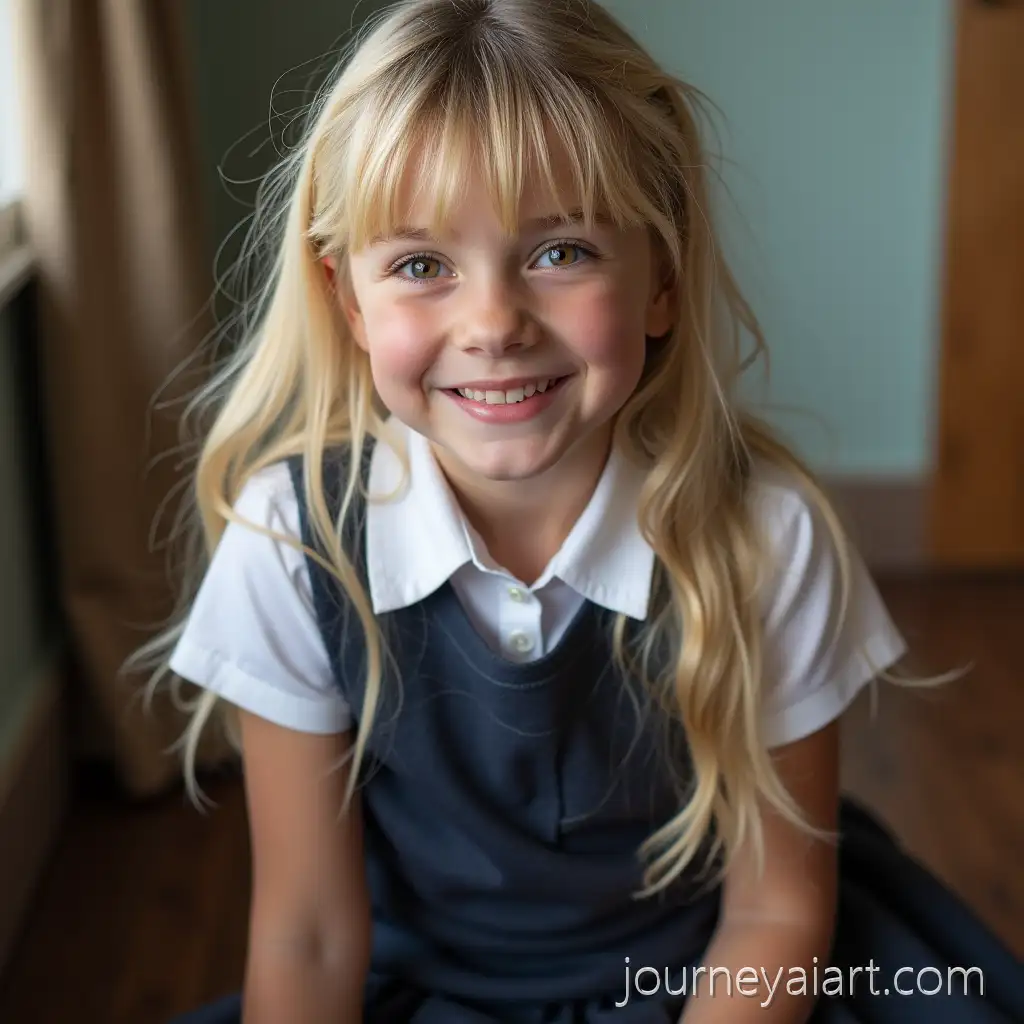 Blond-Girl-in-Schoolgirl-Uniform-Posing-for-Photo-Shoot