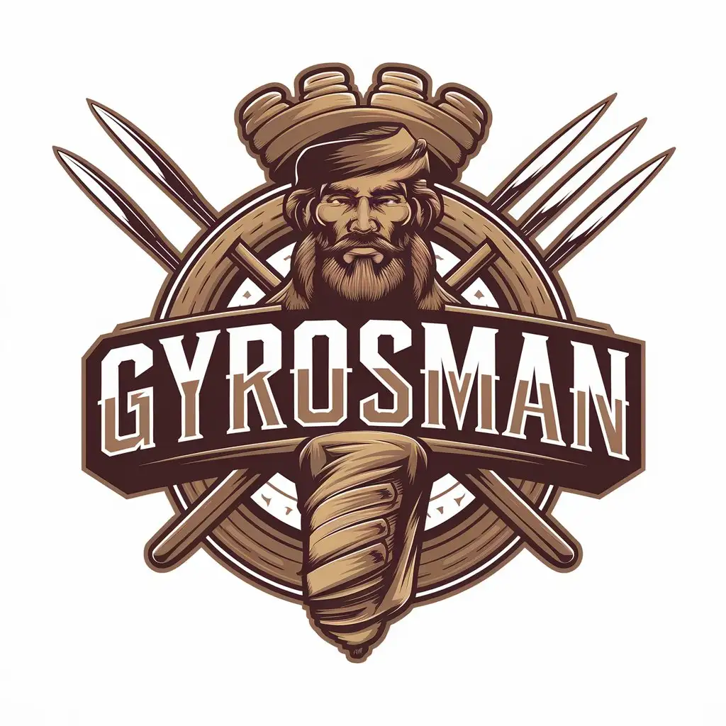 LOGO Design For Gyrosman Vector Design with Gyros Doner and Man