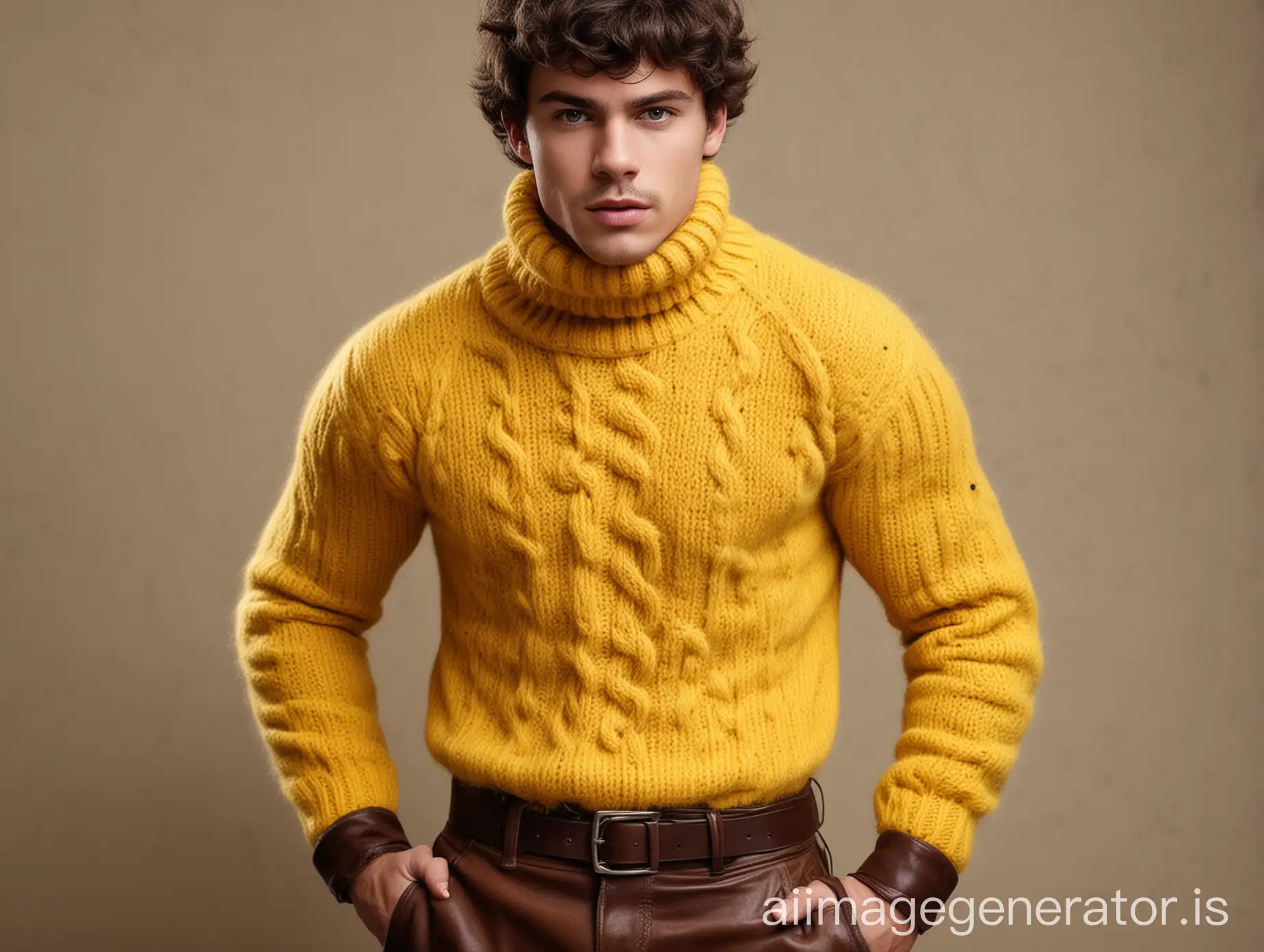 European-Student-in-Stylish-Aran-Sweater-and-Leather-Pants