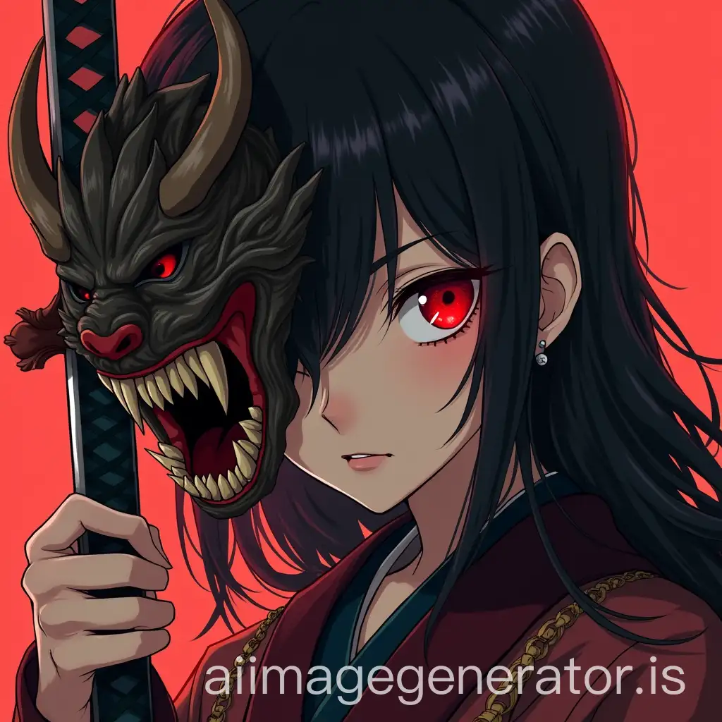 Anime-Samurai-Woman-with-Demon-Mask-and-Katana