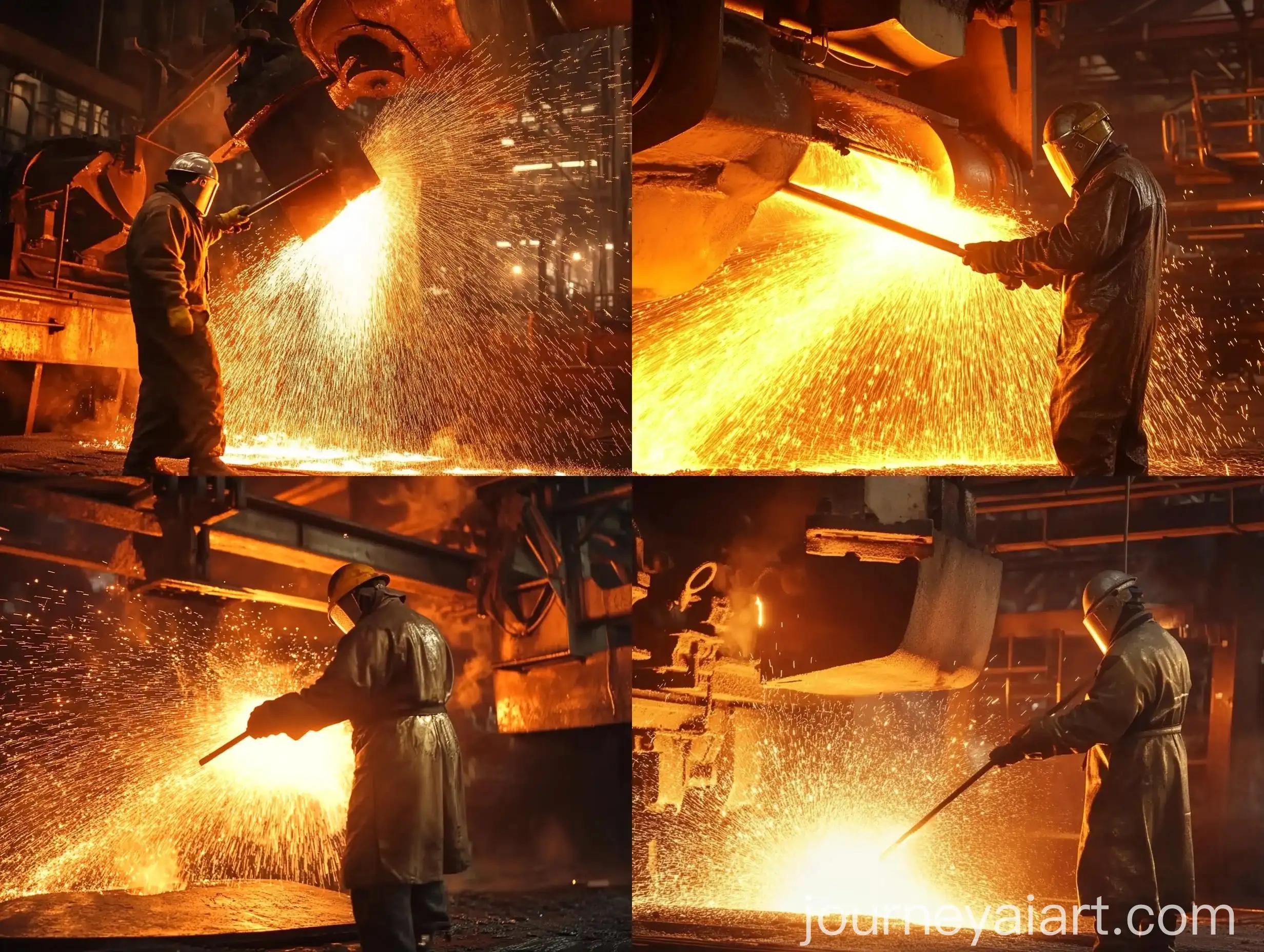 Industrial-Foundry-Worker-Operating-Furnace-with-Molten-Metal
